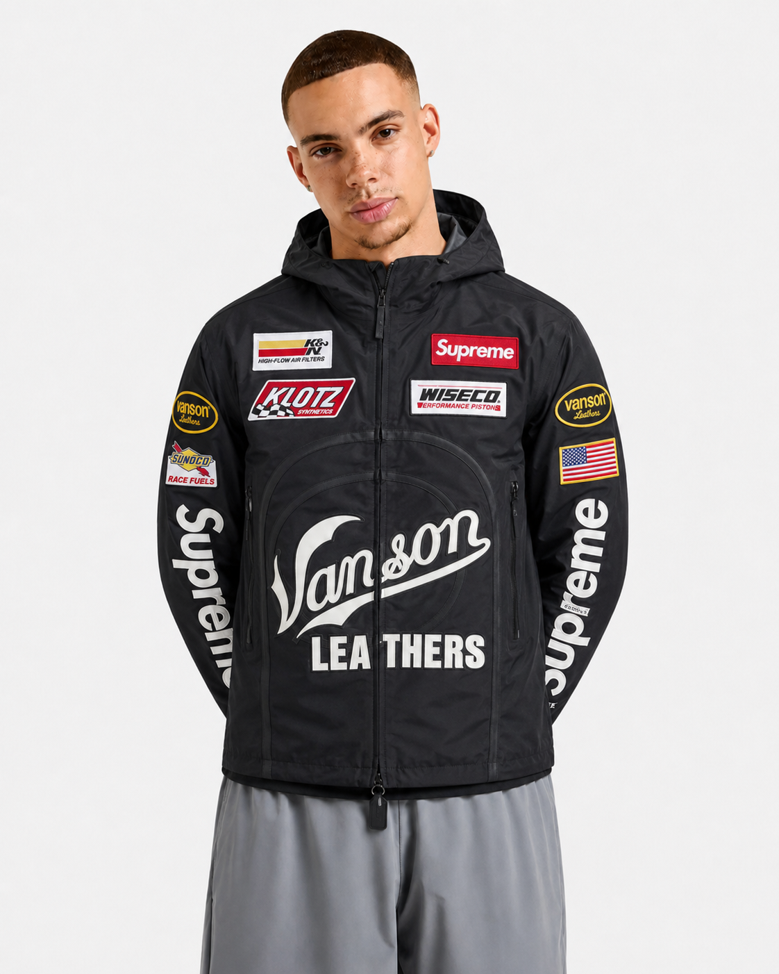 Supreme Vanson Leathers GORE-TEX Shell Men Jacket - Black