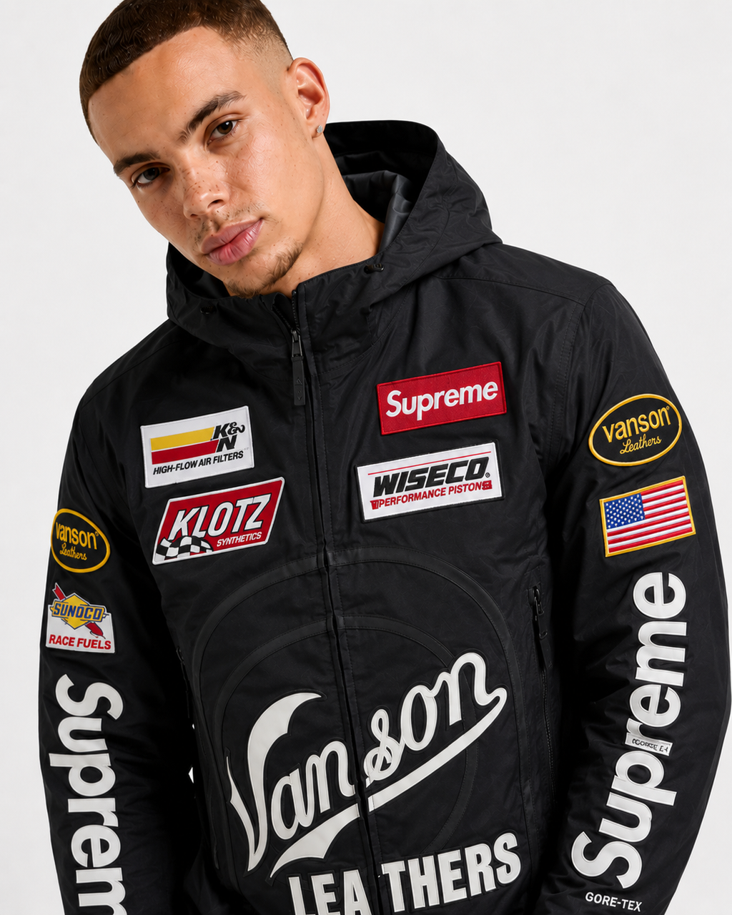 Supreme Vanson Leathers GORE-TEX Shell Men Jacket - Black