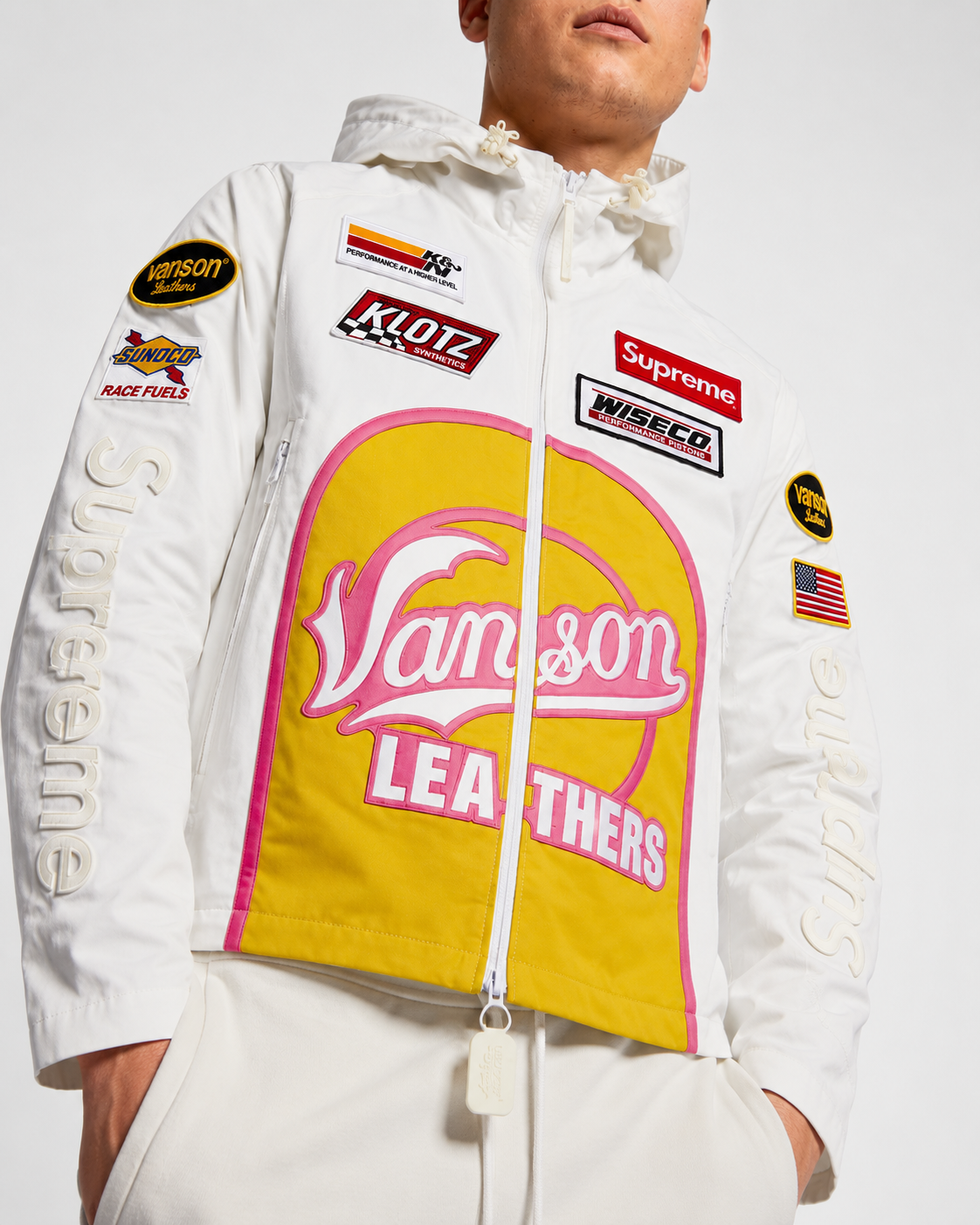 Supreme Vanson Leathers GORE-TEX Shell Men Jacket - White
