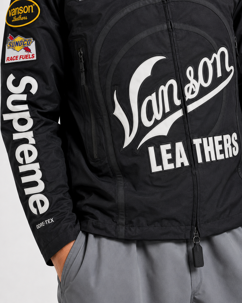 Supreme Vanson Leathers GORE-TEX Shell Men Jacket - Black