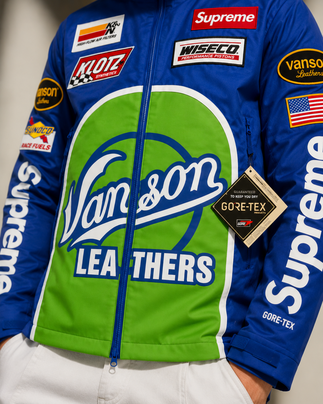 Supreme Vanson Leathers GORE-TEX Shell Men Jacket - Blue