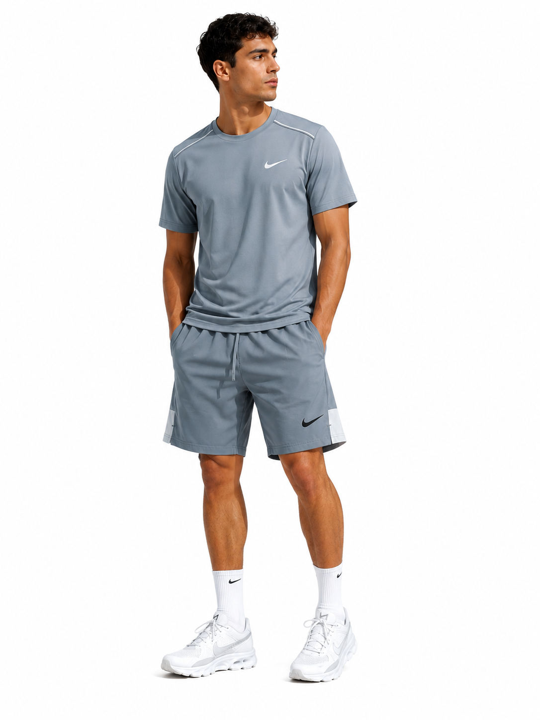 Nike Dri-Fit T-Shirt Hot Grey Dri-Fit Shorts Set